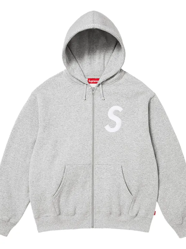 Supreme Sロゴ ジップアップ パーカー | グレー | FARFETCH JP