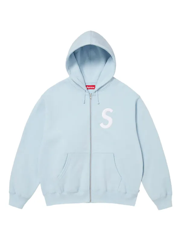 Supreme S Logo zip-up Hoodie | Blue | FARFETCH