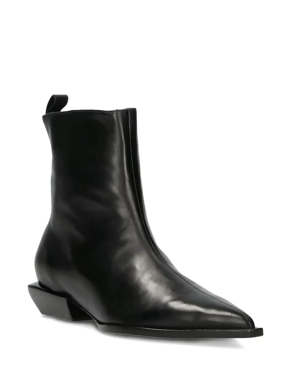 Schutz Leren enkellaarzen met rits Zwart