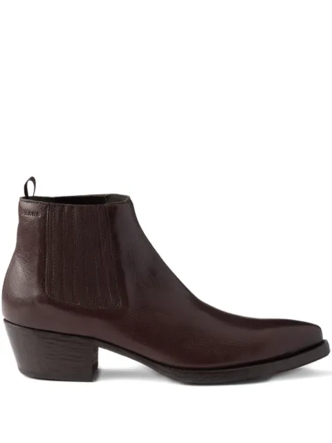 Prada 55mm gusset-detail leather Chelsea boots