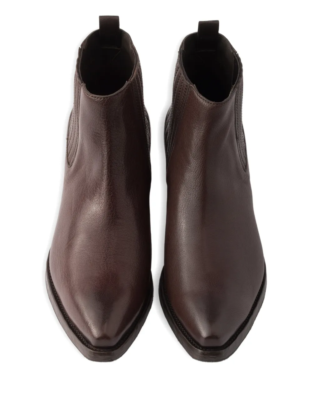 Prada 55mm leren Chelsea laarzen met ingezet detail Bruin