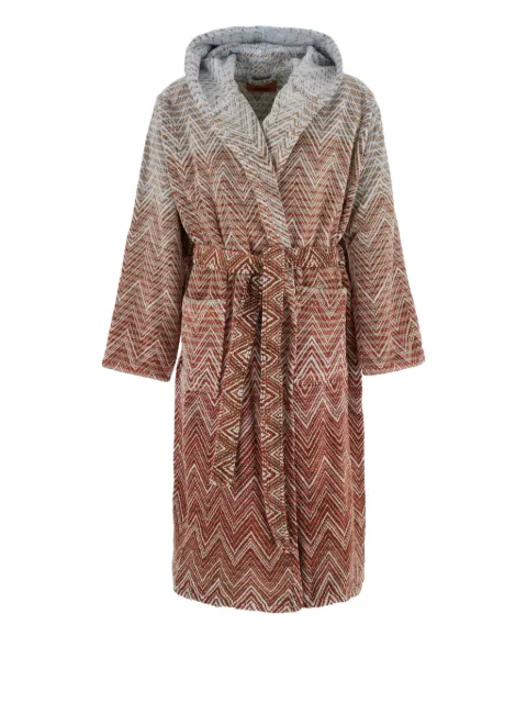 Missoni Home hooded zigzag-motif dressing gown