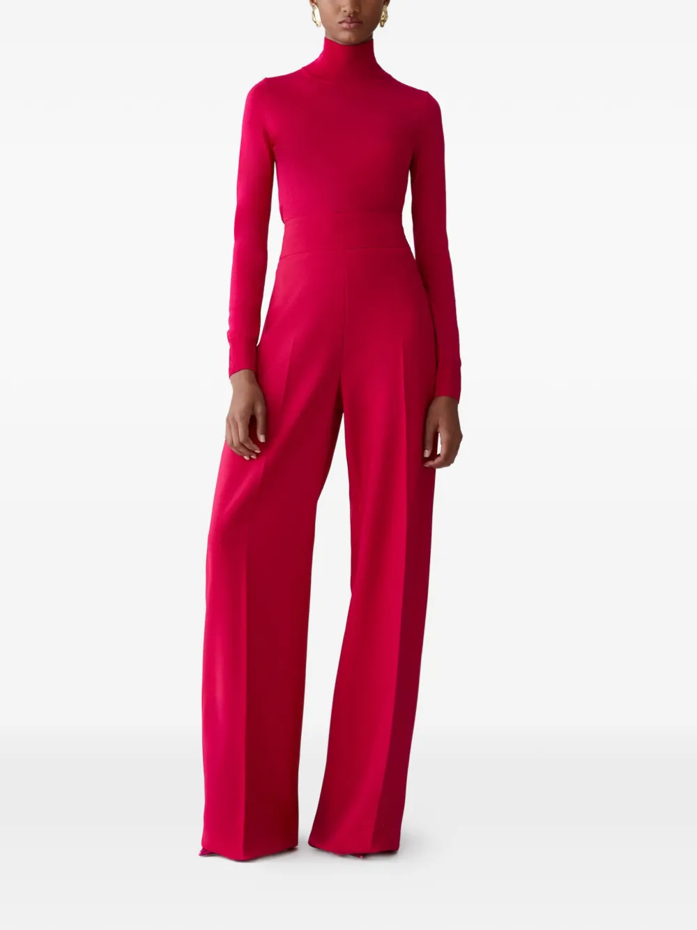  Carolina Herrera Long-sleeve Turtleneck Sweater - Red 
