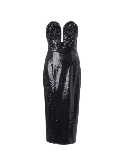 Carolina Herrera U-neck sequined midi dress 
