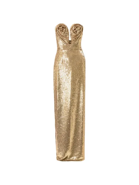 Carolina Herrera u-neck sequined maxi dress
