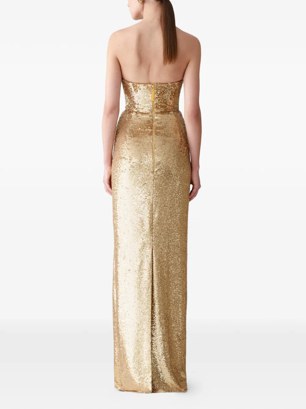 Carolina Herrera Maxi-jurk met pailletten en U-hals Goud