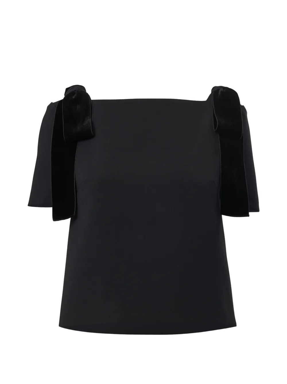 Carolina Herrera short-sleeve bows-detail blouse - Nero