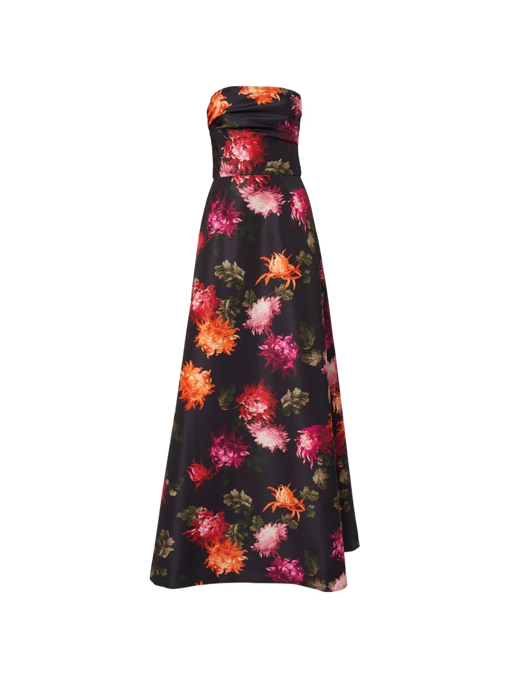 Carolina Herrera chrysanthemum-print strapless maxi dress - Schwarz