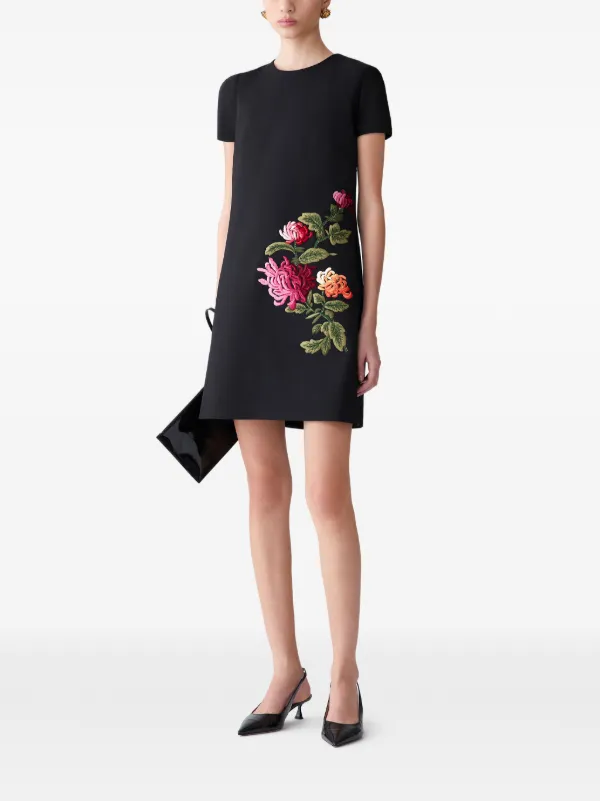 carolina herrera embroidered mini dress Strapless embroidered silk-satin and organza mini dress - gold