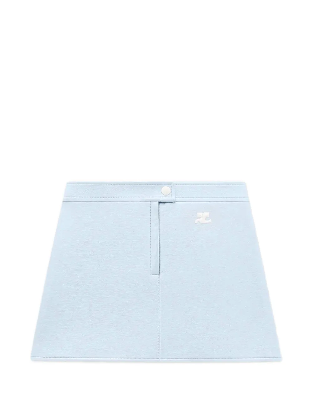 Courrèges buttoned mini skirt - Blu