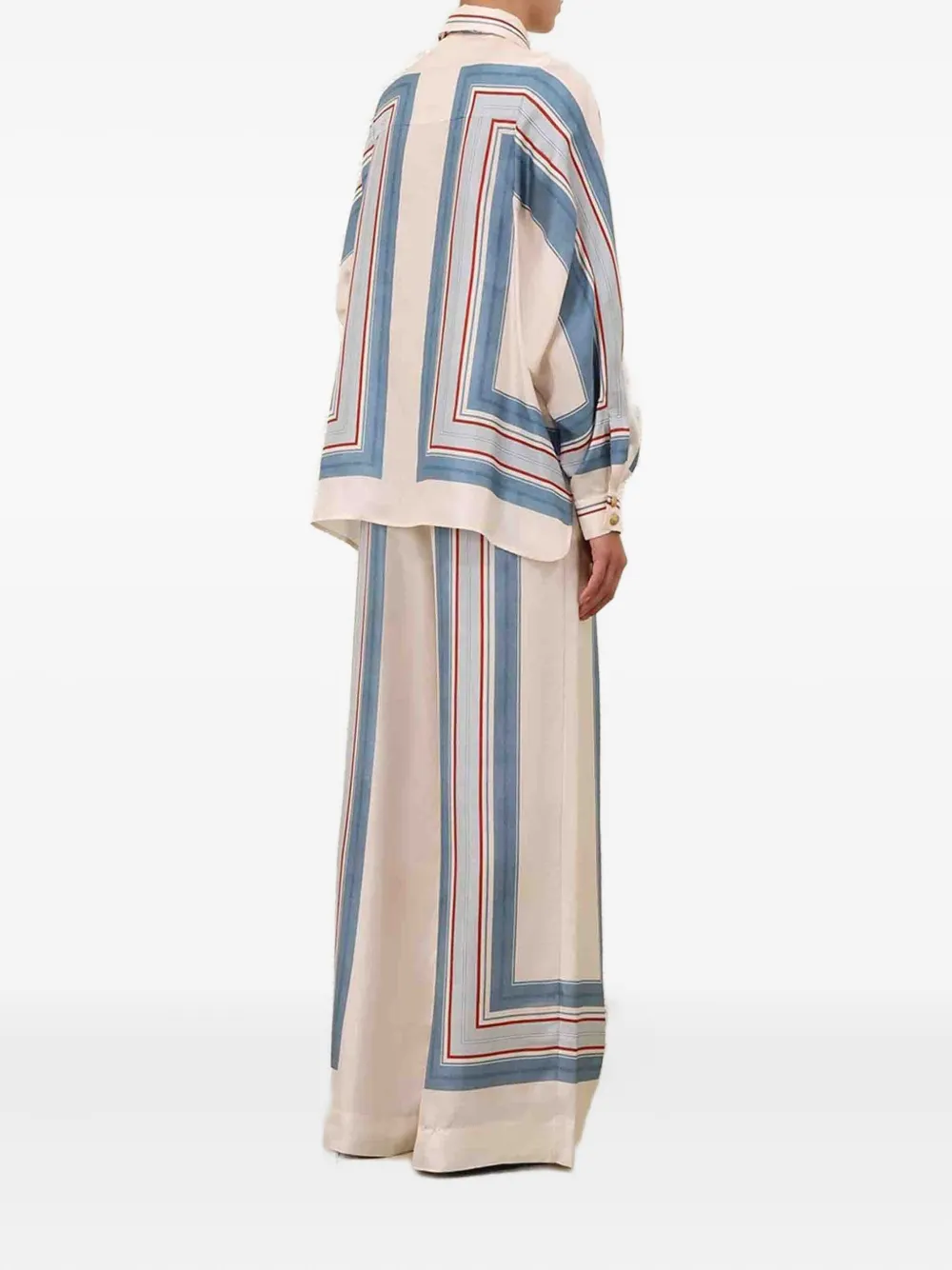 Zimmermann Geometric Printed Scarf Shirt In Multi