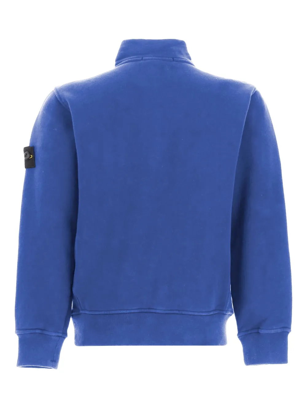 Stone Island Junior Sweater met halve rits en logopatch Blauw