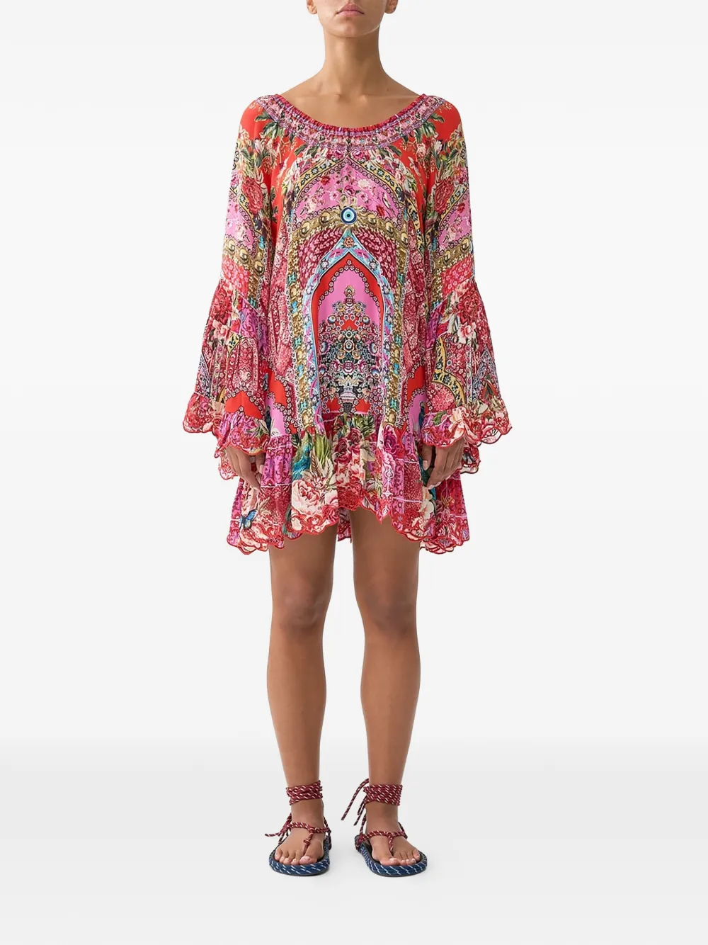 Camilla frill mini dress - Rood