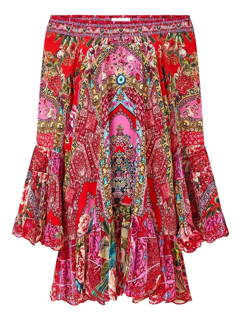 Camilla frill mini dress - Rosso