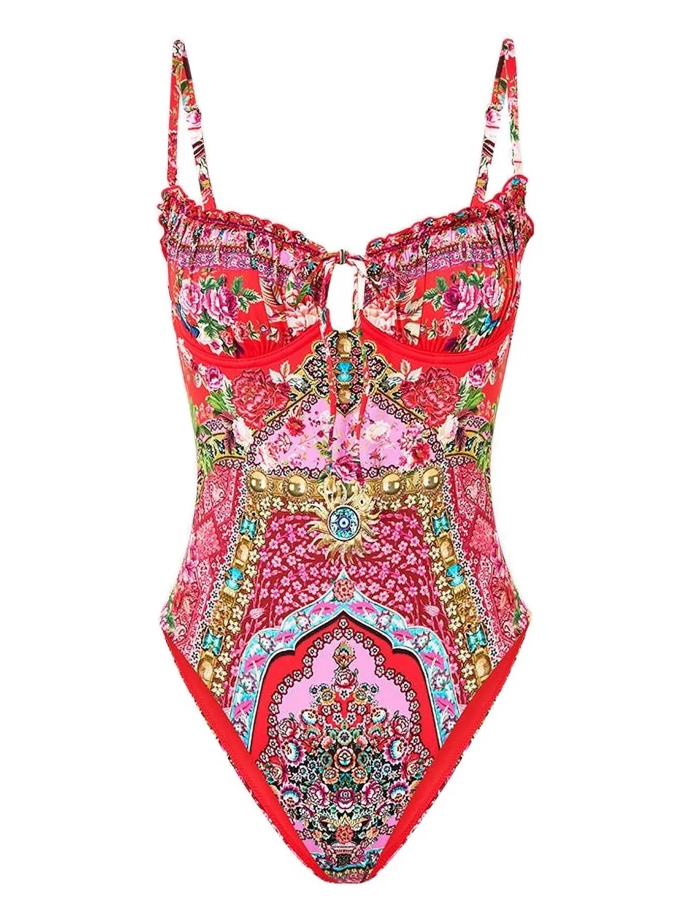 Camilla Costume da bagno con ruches - Rosso