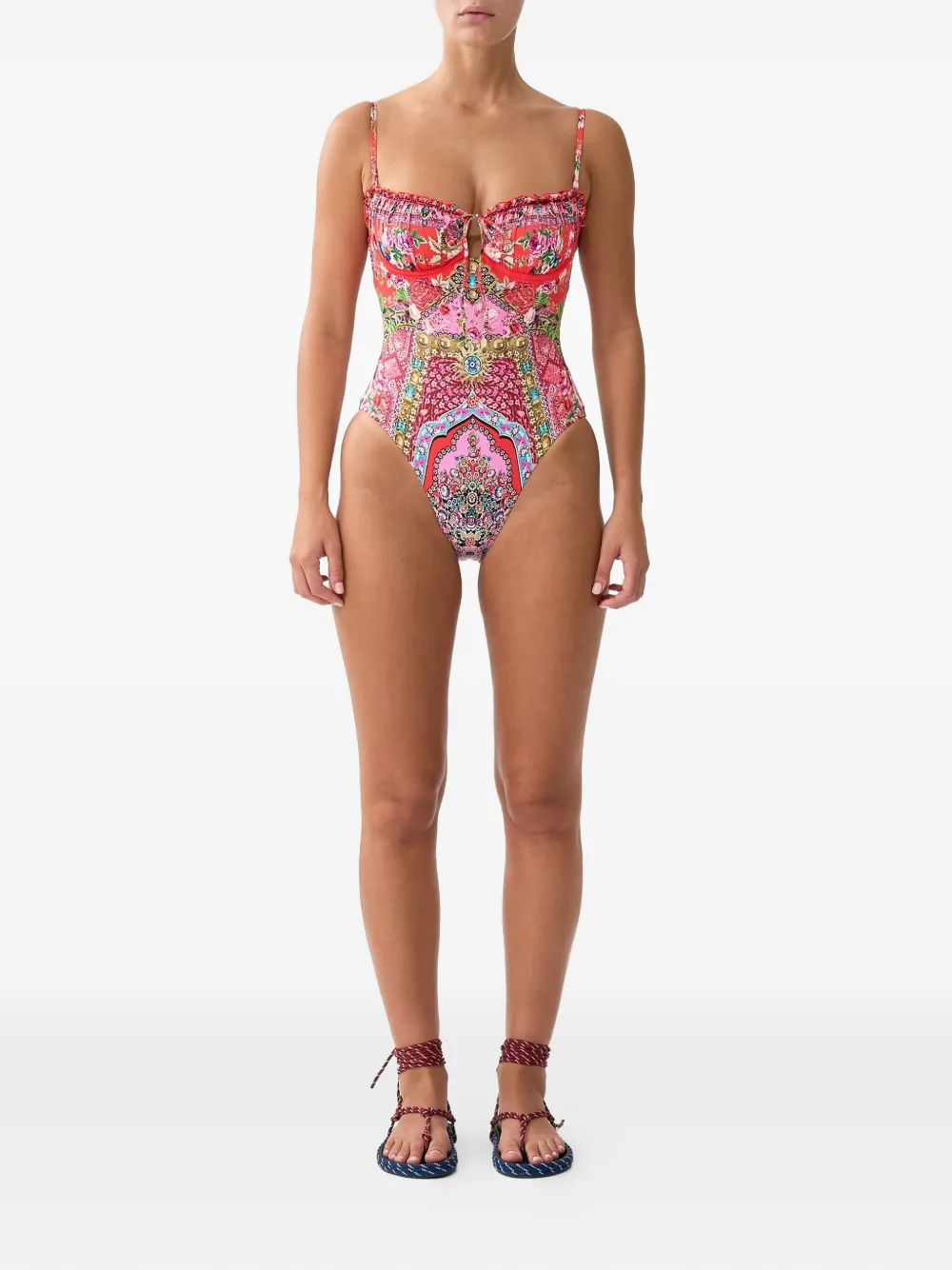  Camilla Ruched Tie Swimsuit - Red 