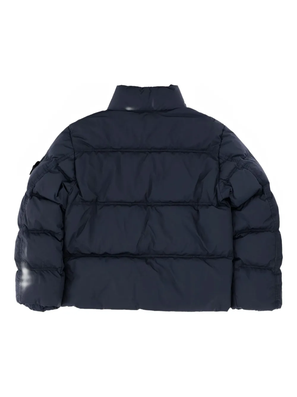 Stone Island Junior Gewatteerd jack met logopatch Blauw