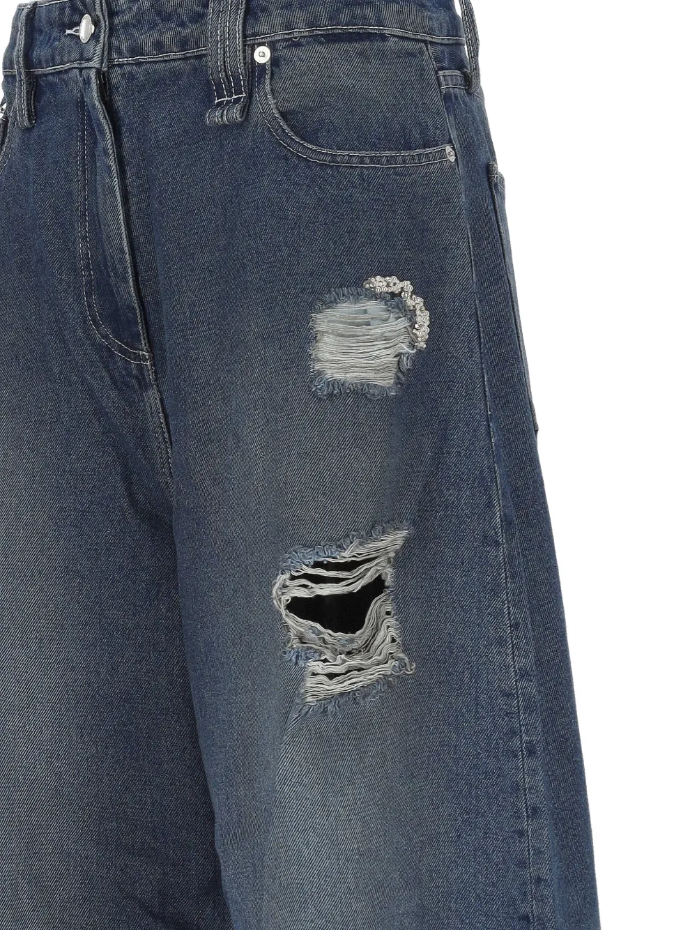 Simone Rocha Gerafelde jeans Blauw