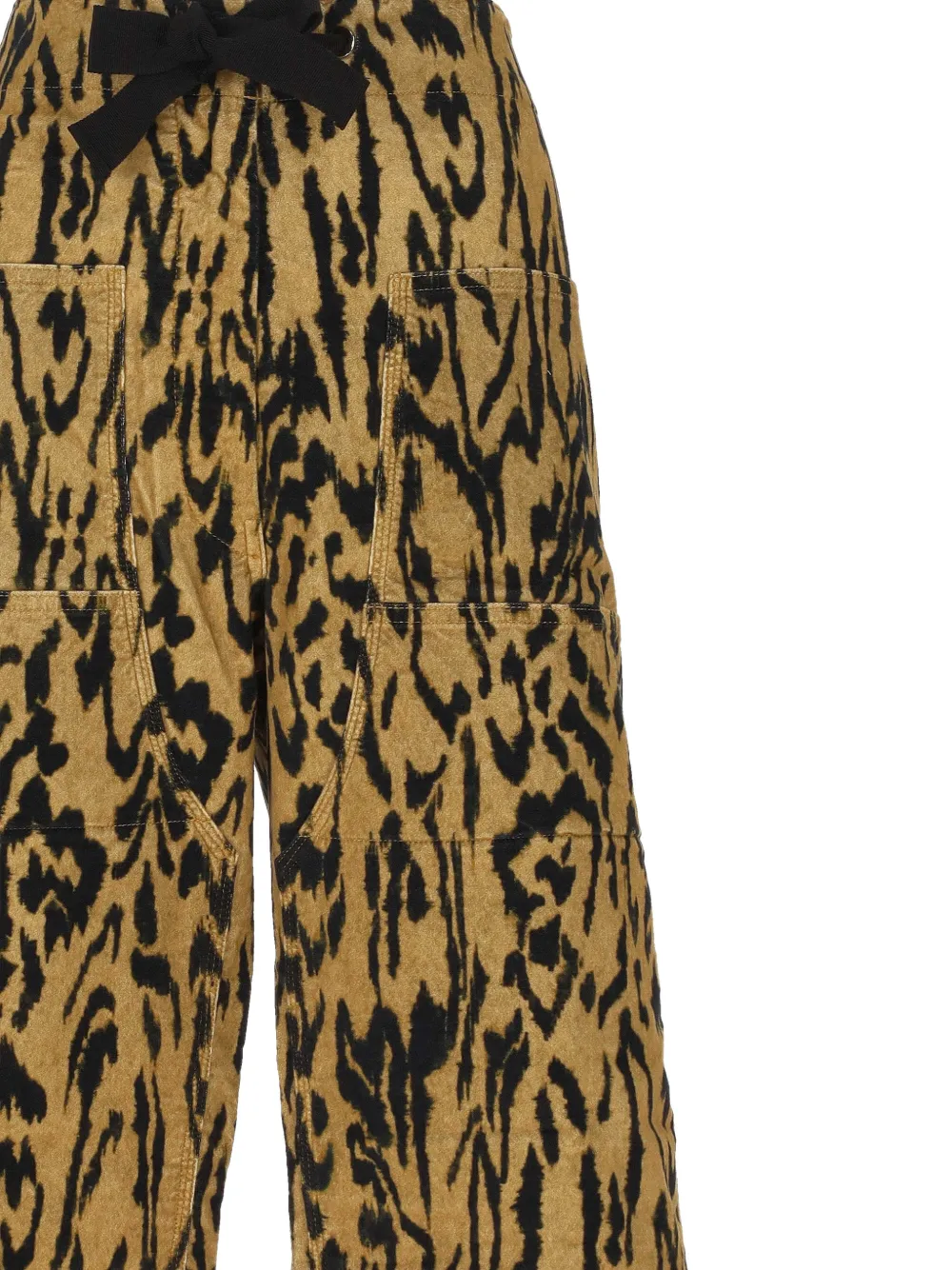 Forte Broek met trekkoord en print Geel