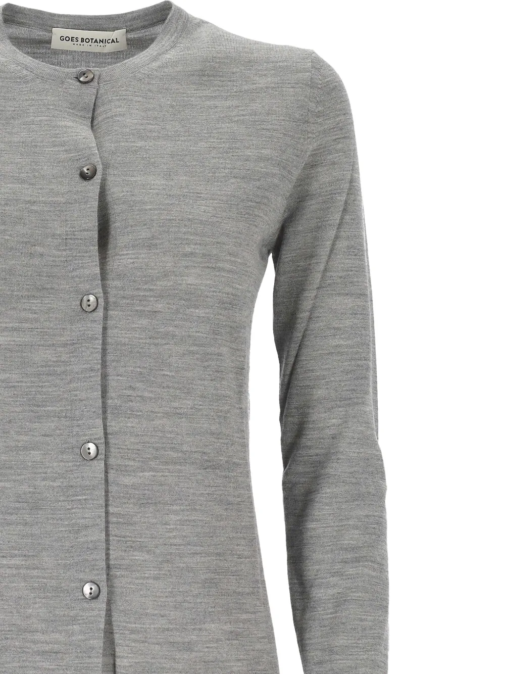 Goes Botanical Buttoned Cardigan In Gray
