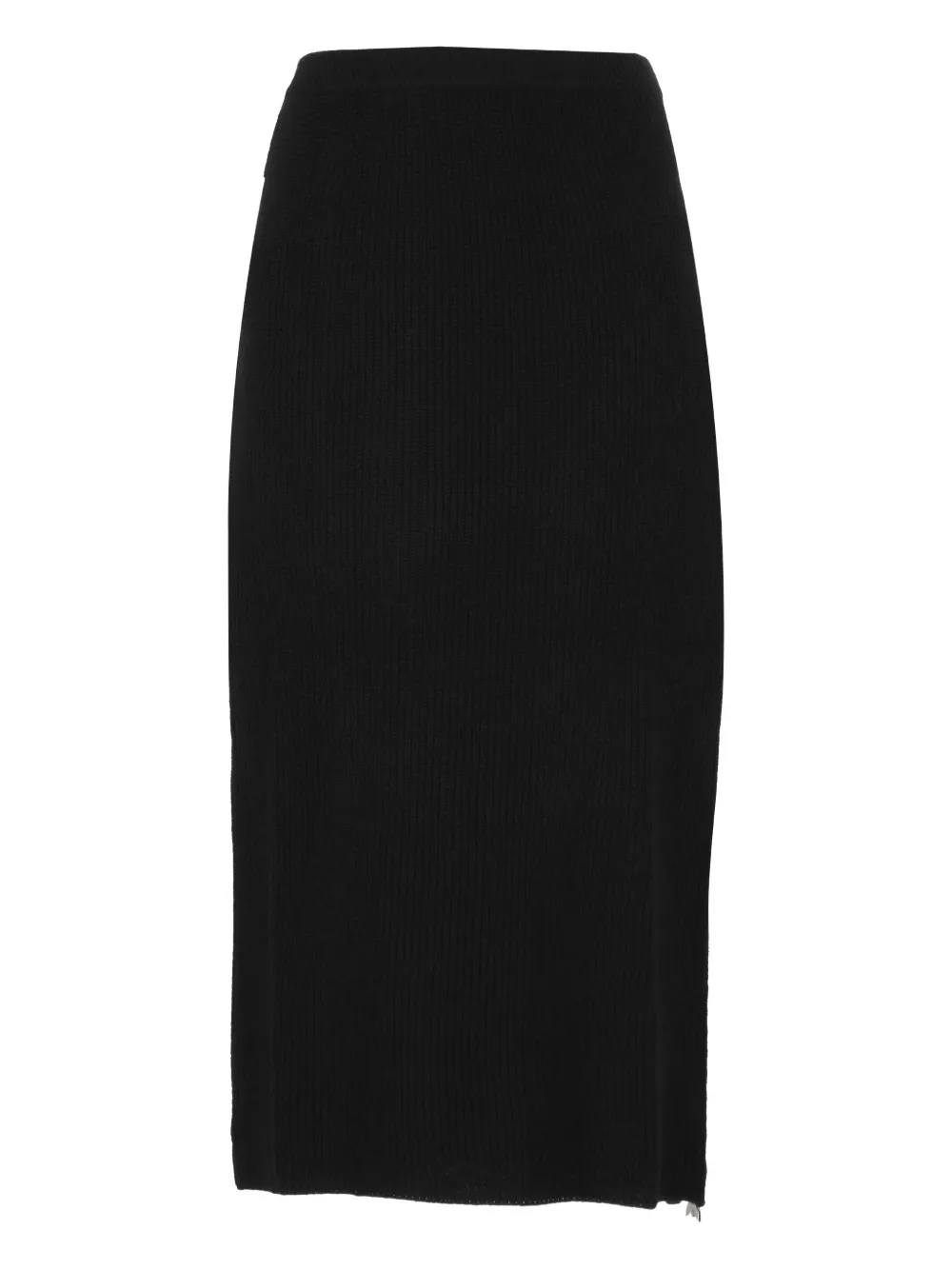 Patrizia Pepe ribbed midi skirt - Zwart