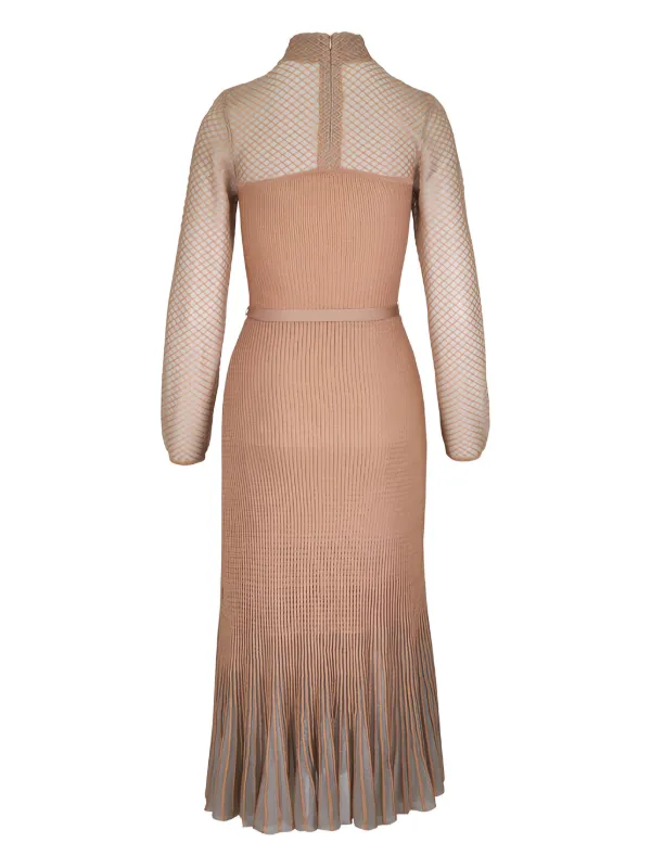 brown a line dresses Berylove Women Brown Maxi Dress with Slit One Shoulder A Line Pleated Wedding Guest Dress, Brown / L