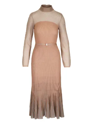 Self-Portrait Lurex Knitted Maxi Dress | Gold | FARFETCH