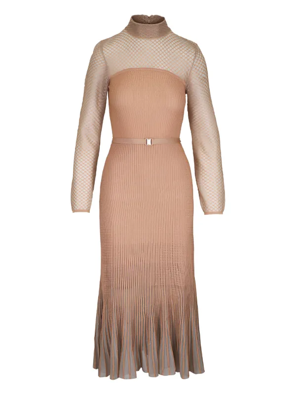 Zimmermann Hypnotic Two-Tone Midi Dress - Neutrals