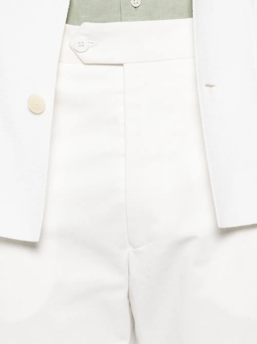 FURSAC Chino met knoopsluiting Wit