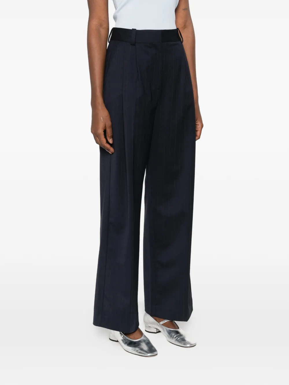  Maje Pinstripe Trousers - Blue 