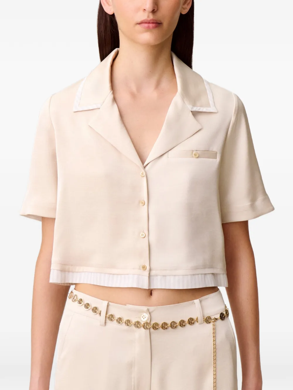 Claudie Pierlot Satijnen blouse Beige