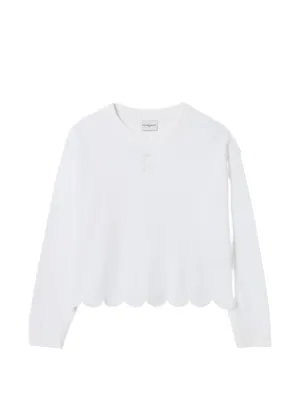 Noir Kei Ninomiya チュールレイヤーラッフル Tシャツ | ホワイト