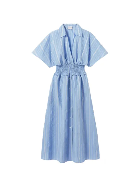Claudie Pierlot robe froncée à rayures en coton