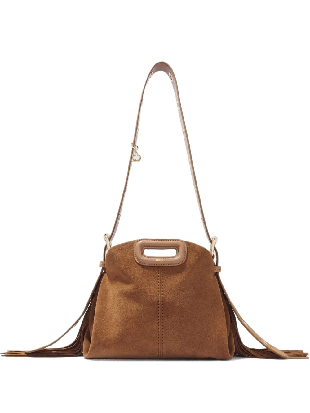 Maje mini Miss M fringe-detail shoulder bag - Marrone