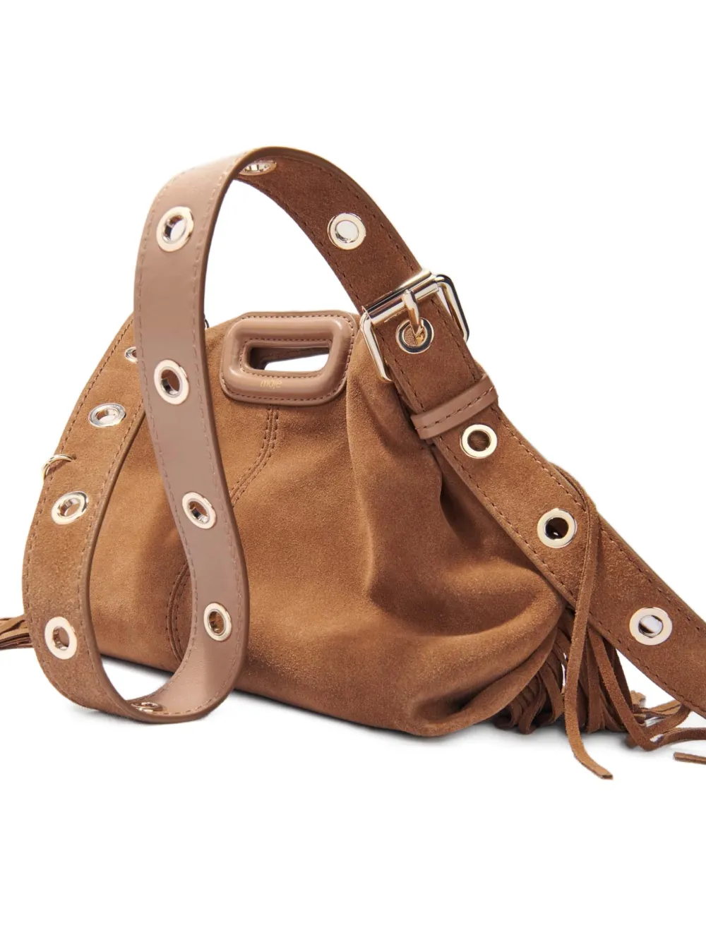 Maje Miss M suède mini-tas Bruin