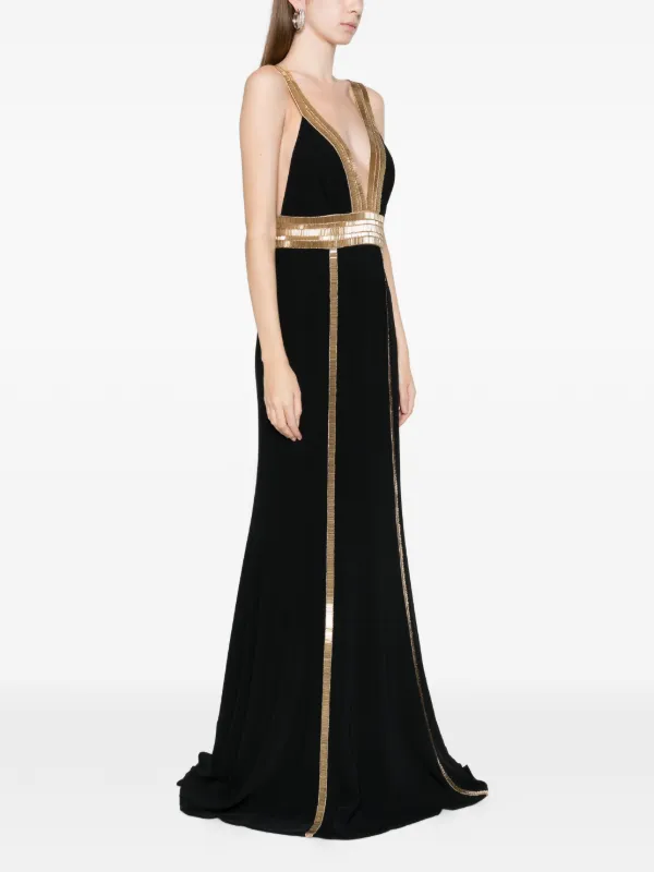 chinese dress ladies Costarellos - Lissie Silk Velvet Gown