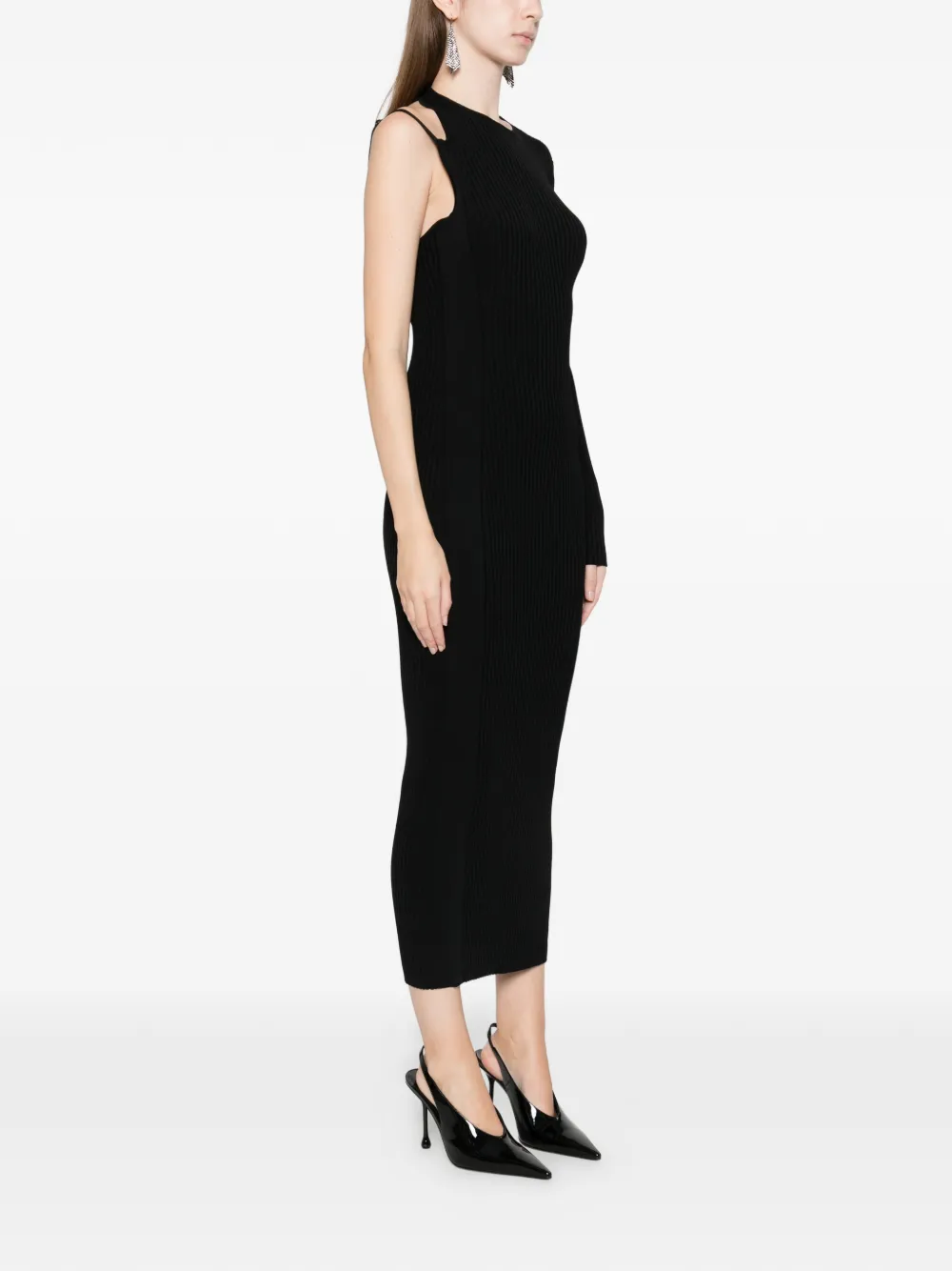  David Koma Cut-out Midi Dress - Black 