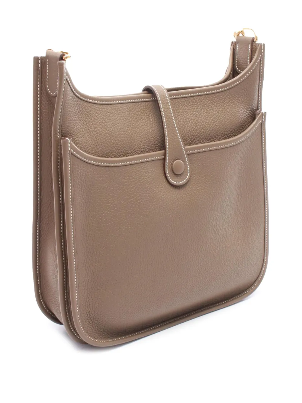 Pre-owned Hermes 2021 Clemence Evelyne Iii Pm Crossbody Bag In Brown