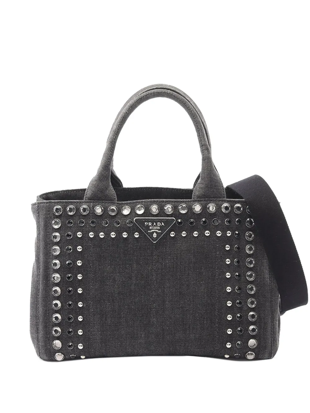 Prada Pre-Owned 2010-2025 Small Denim Canapa Bijoux satchel - グレー Prada Pre-Owned 2010-2025 Small Denim Canapa Bijoux satchel - グレー