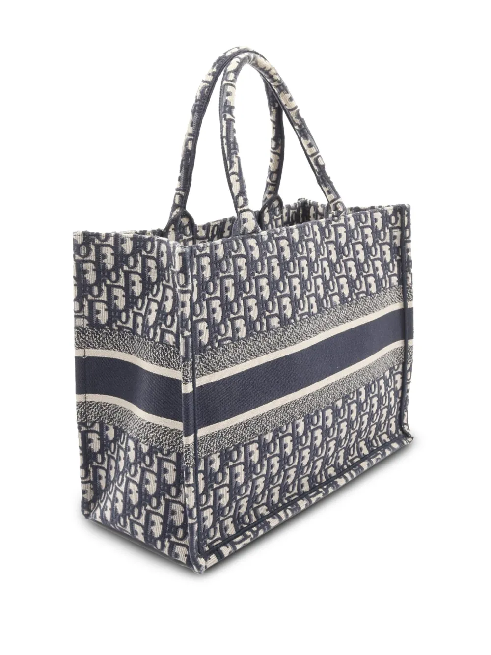 Pre-owned Dior 2010-2025 Medium Oblique Canvas Book Tote Bag In Brown