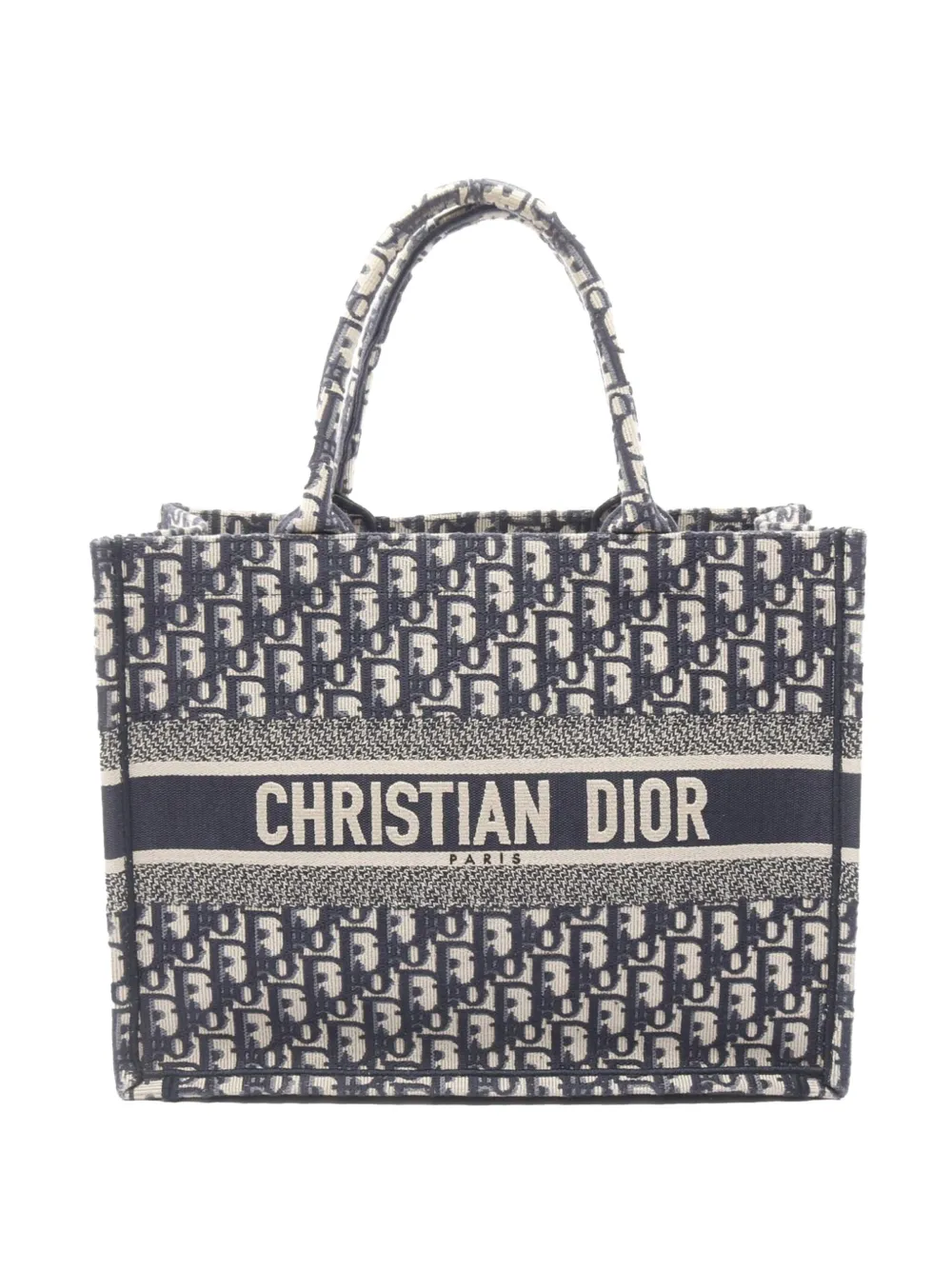 Pre-owned Dior 2010-2025 Medium Oblique Canvas Book Tote Bag In Brown