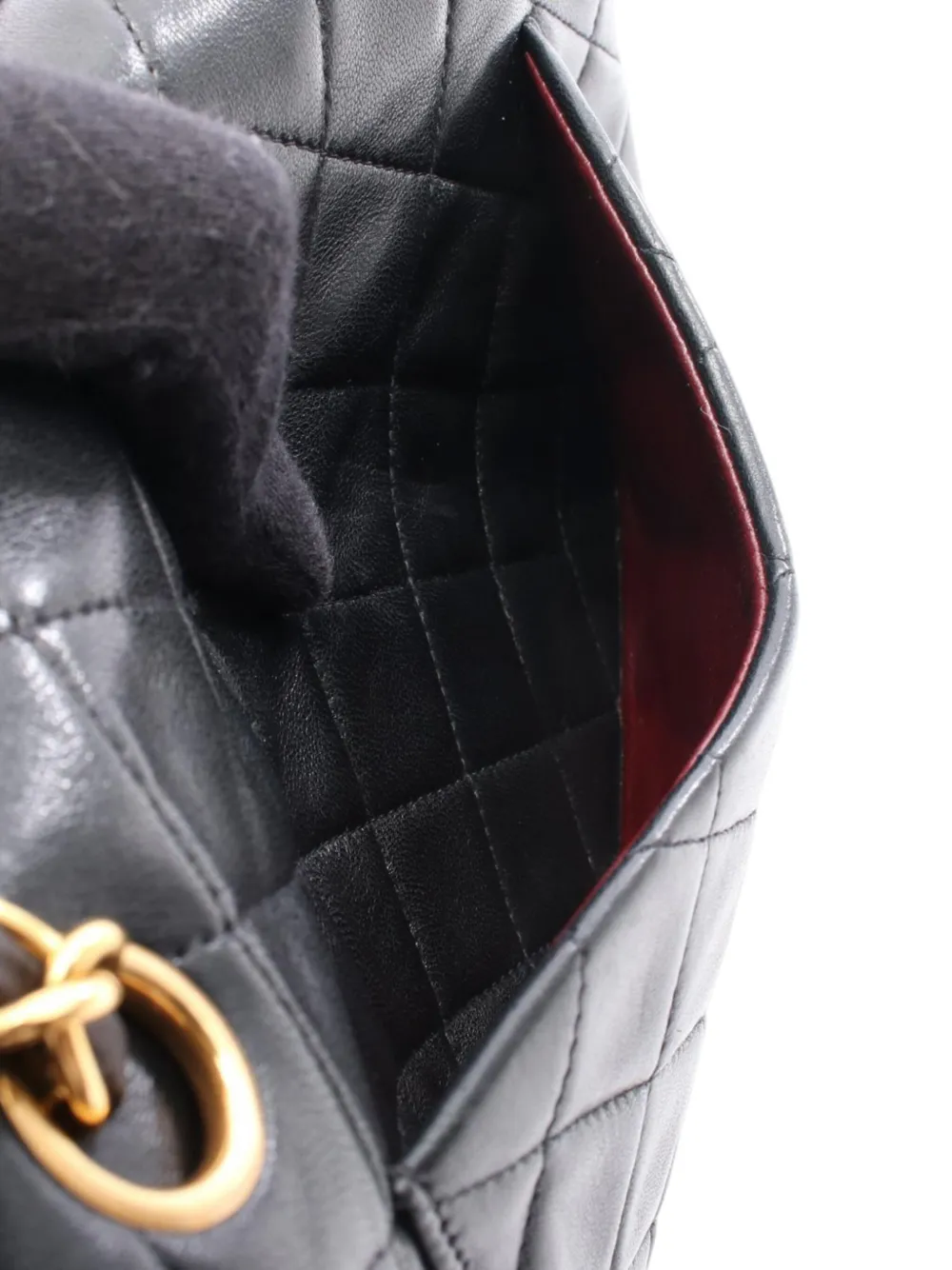 CHANEL Pre-owned 1994-1996 Small Classic Lambskin Double Flap Shoulder Bag In Black