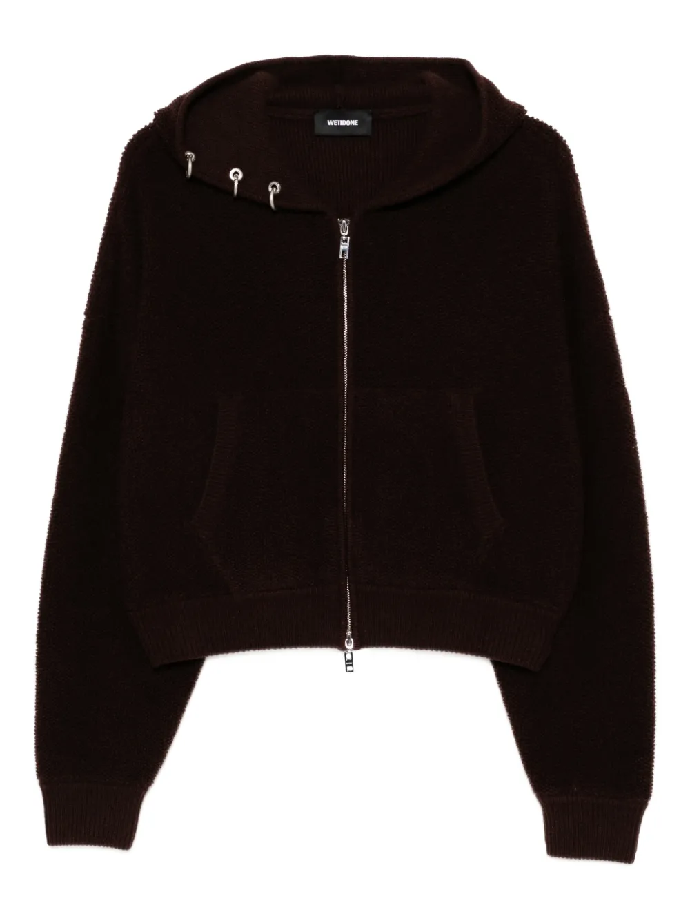 We11done boucle zip-up hoodie | Brown | Image 1