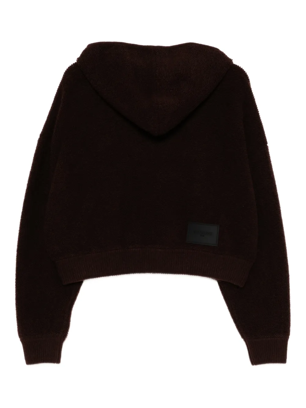 We11done Boucle hoodie met rits - Bruin