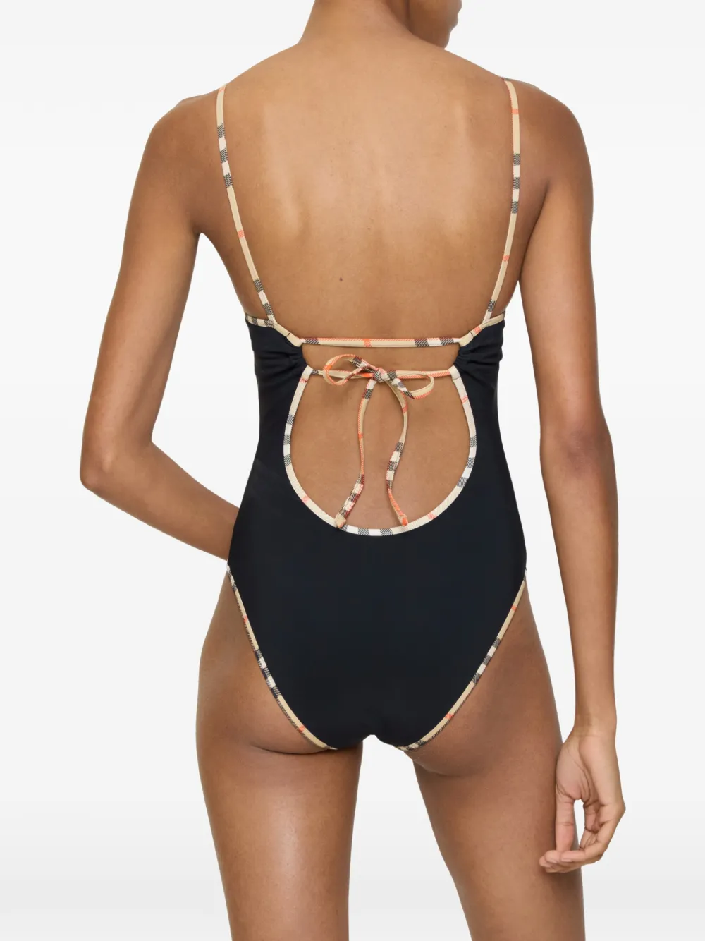  Burberry Check-trim One Piece - Black 