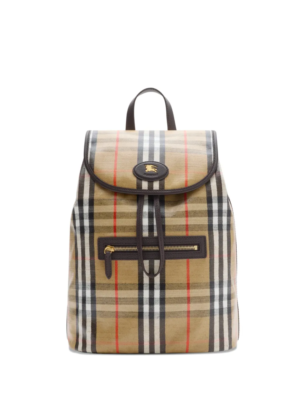 Burberry Highlands checked leather-trim backpack | neutro | Image 1