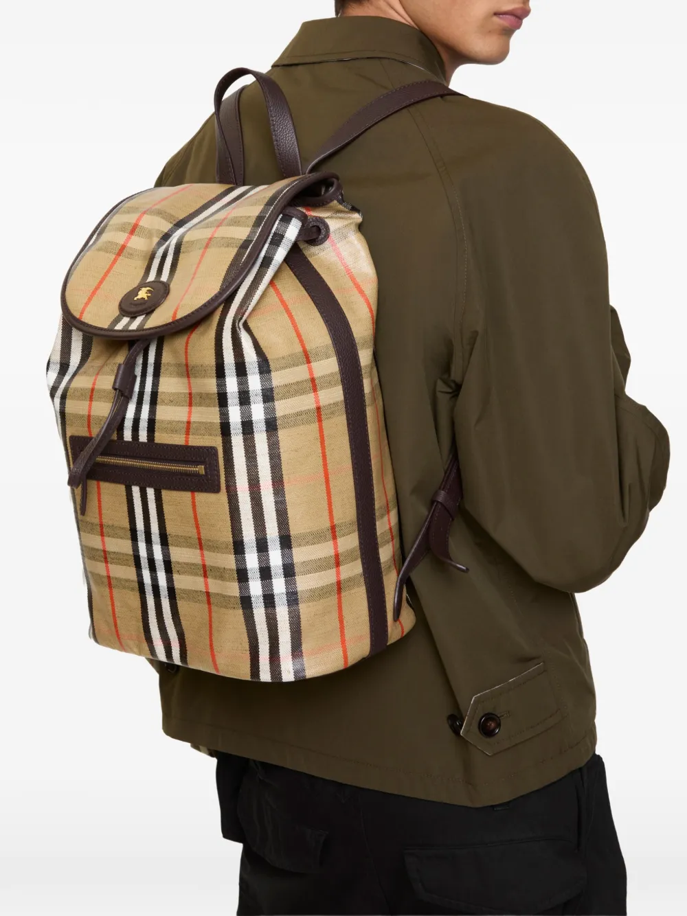 Burberry Highlands checked leather-trim backpack | Image 2