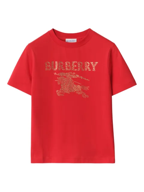 Burberry Kids crystal Equestrian Knight Design cotton T-shirt
