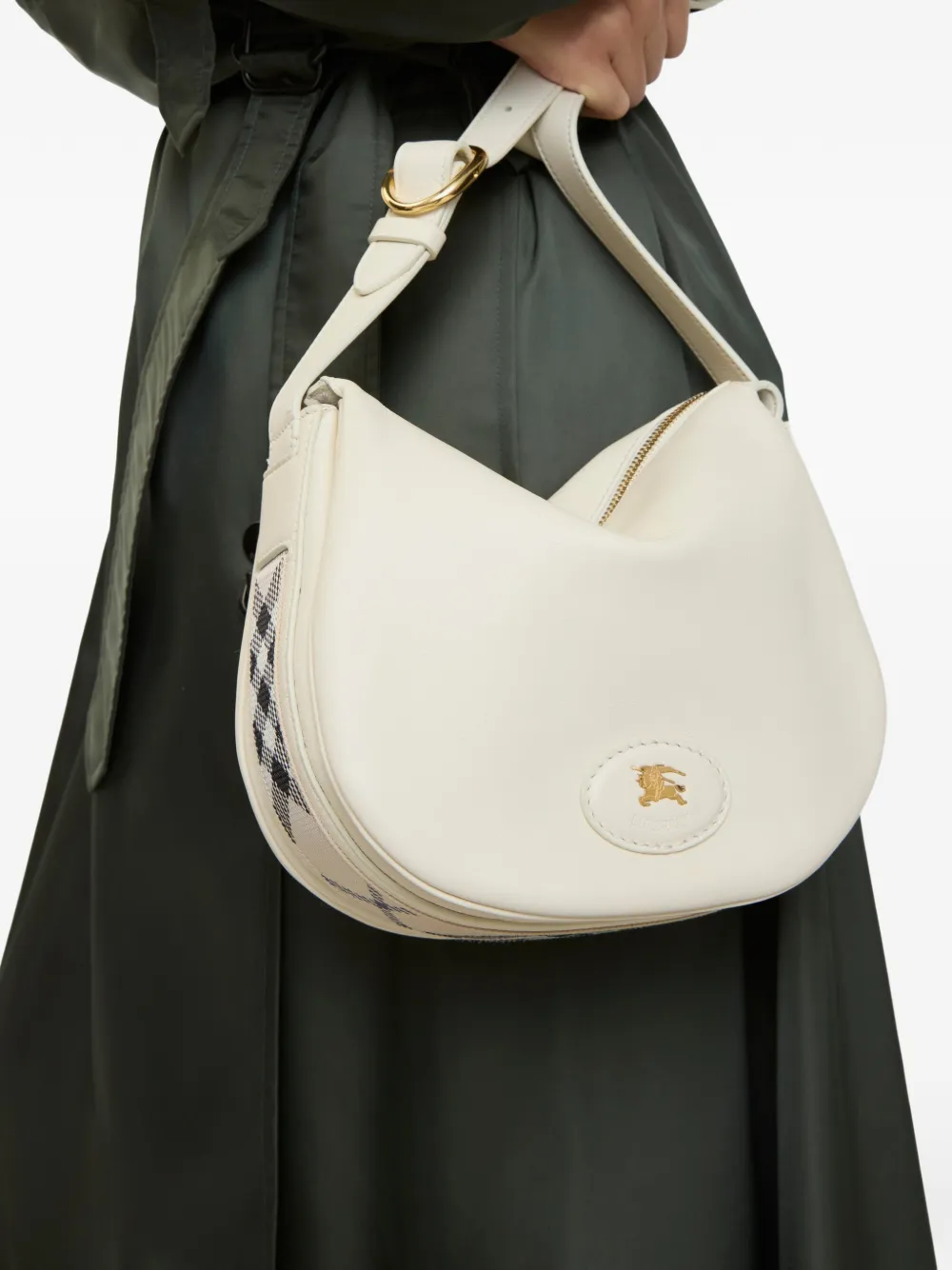  Burberry Tavistock Check Taping Crossbody Bag - Neutrals 