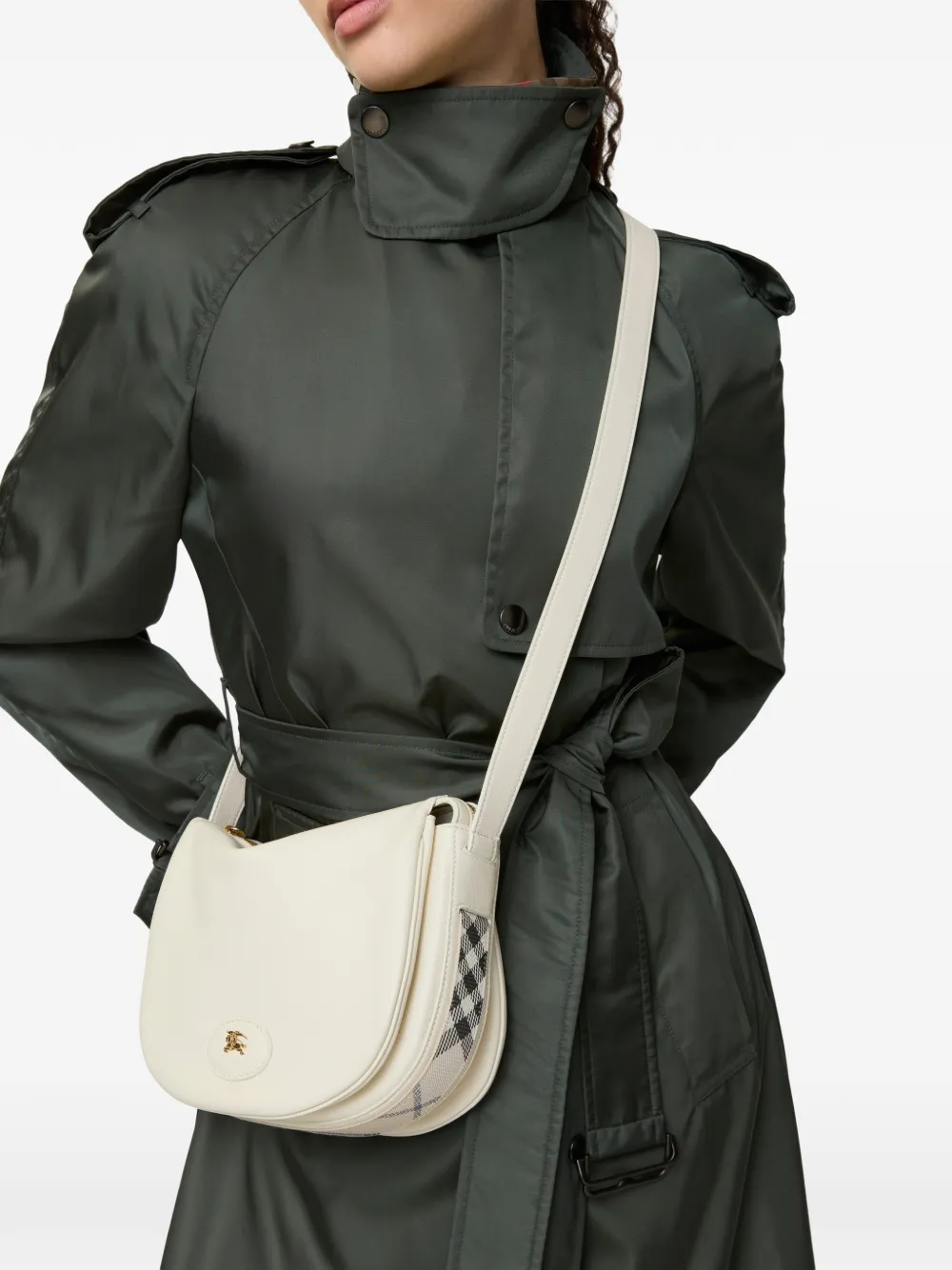  Burberry Tavistock Check Taping Crossbody Bag - Neutrals 